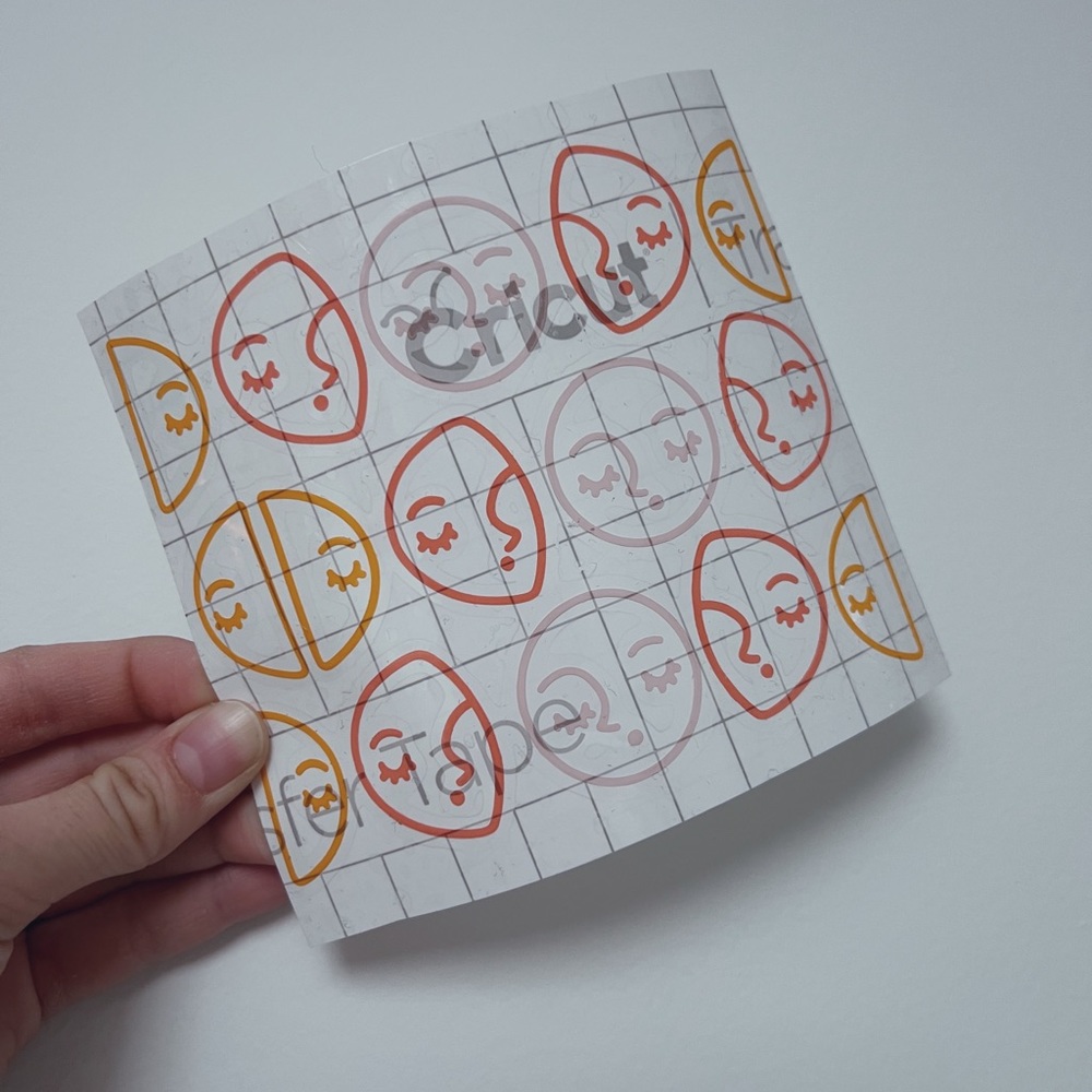 Moon Phases Permanent Vinyl Sticker Decal, orange, pink, baby pink, sapphic